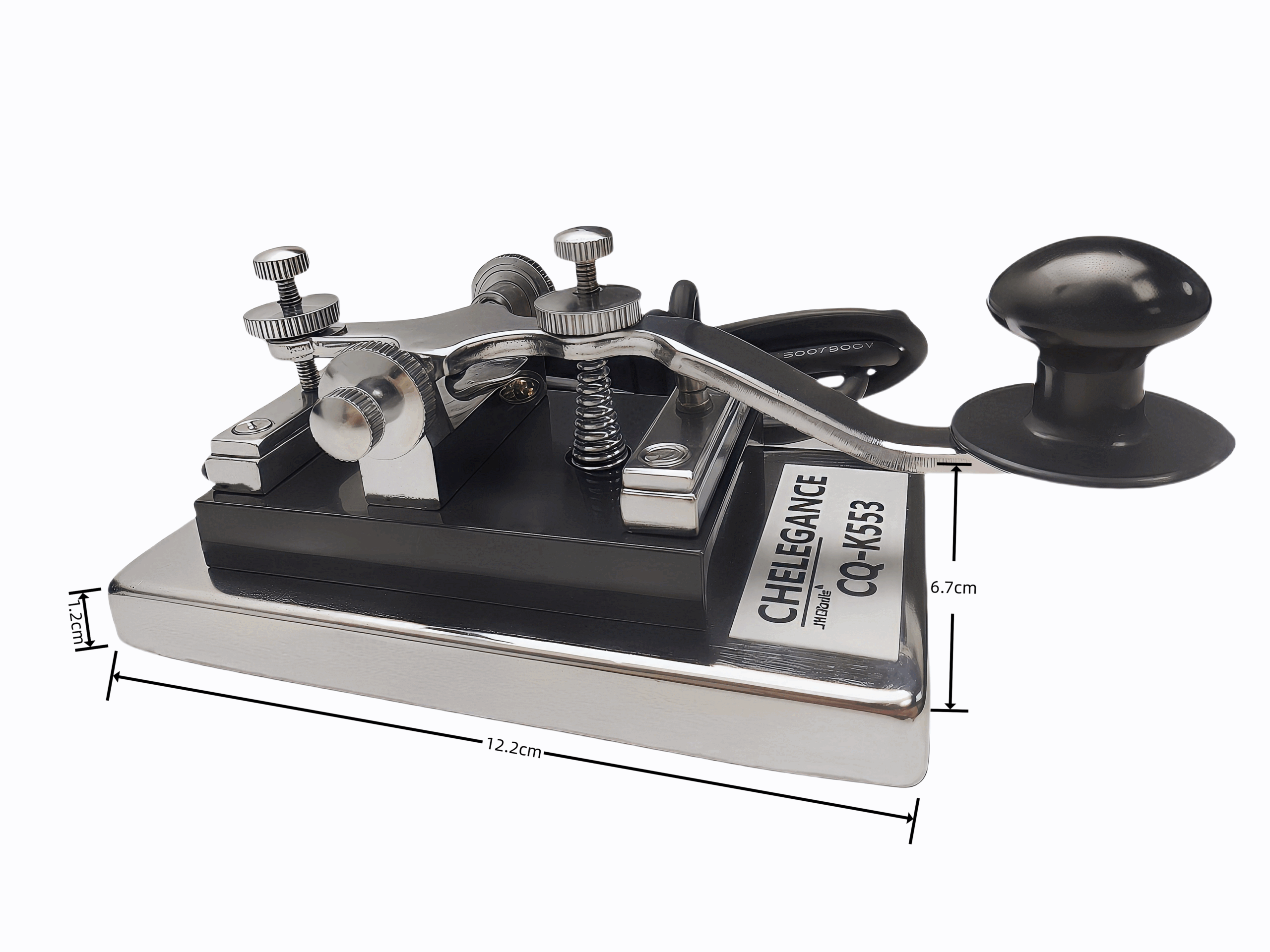 CQ-K553 STRAIGHT KEYS CHROME HARDWARE CW SHORT WAVE MORSE CODE KEYER 6.5MM PLUG - Image 2