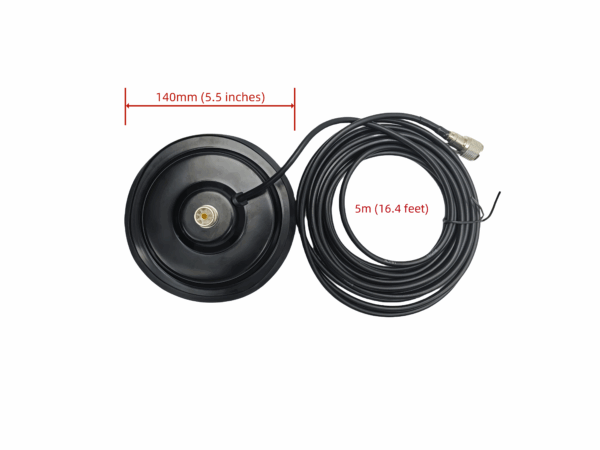 CNTOU HT700M MAGNETIC ANTENN MOUNT, 5M RG58A/U CABLE, 140MM BASE, PL-259/SO-239 UHF CONNECTORS - Image 4