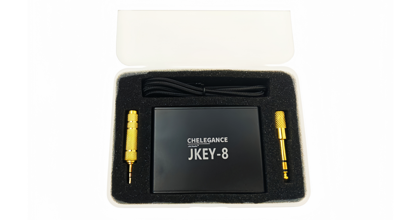 JNCRADIO JKEY-8 CW KEY CONNECTION BOX, 2x 6.5mm + 6x 3.5mm JACKS, MANUAL & AUTO MORSE KEY COMPATIBLE